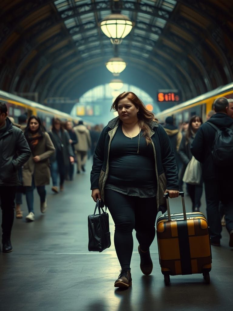 Berlin Train Station Drama in Cinematic Style