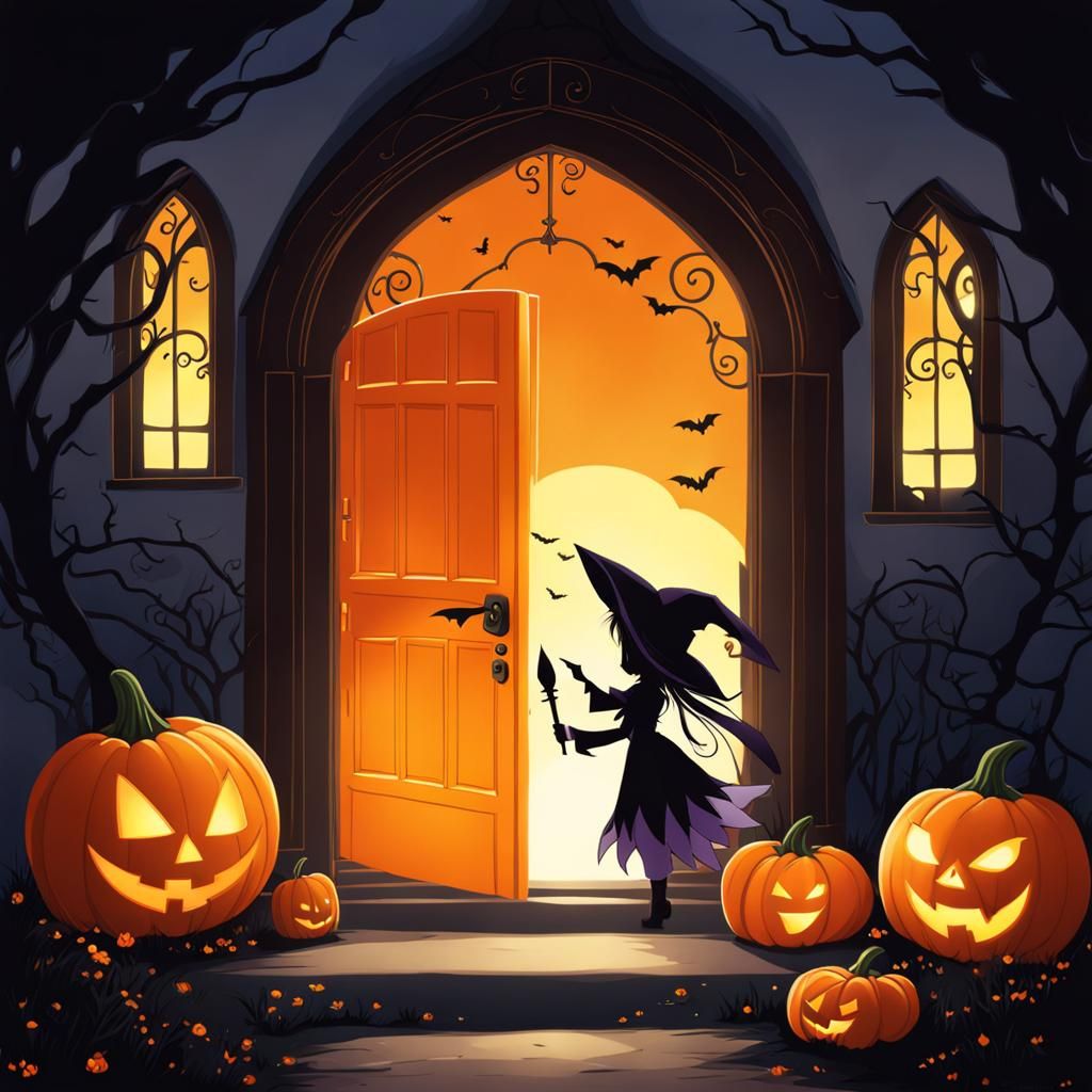 Halloween Fairy Door in Anime Style