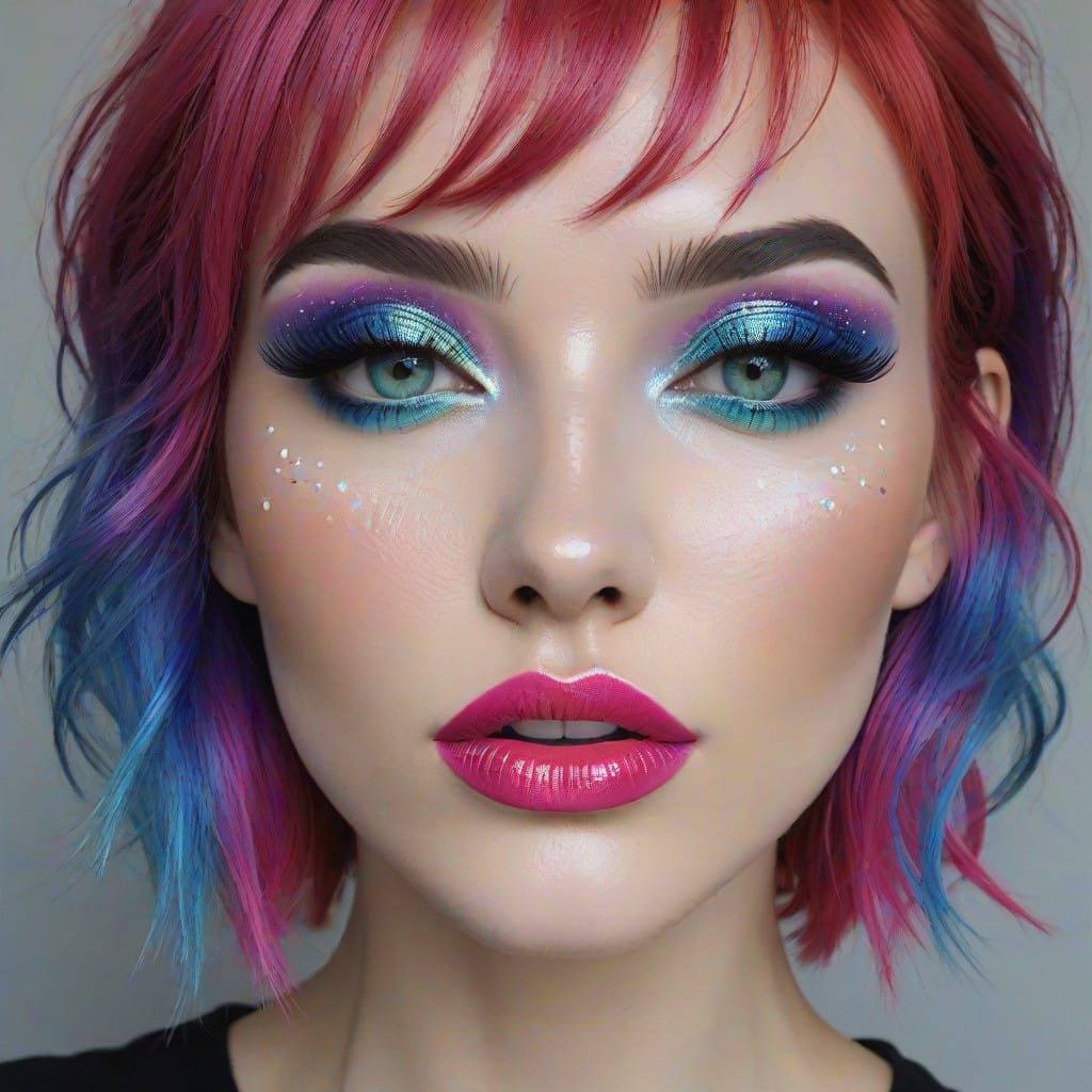 Vibrant Goddess of Bright Colors and Glitter