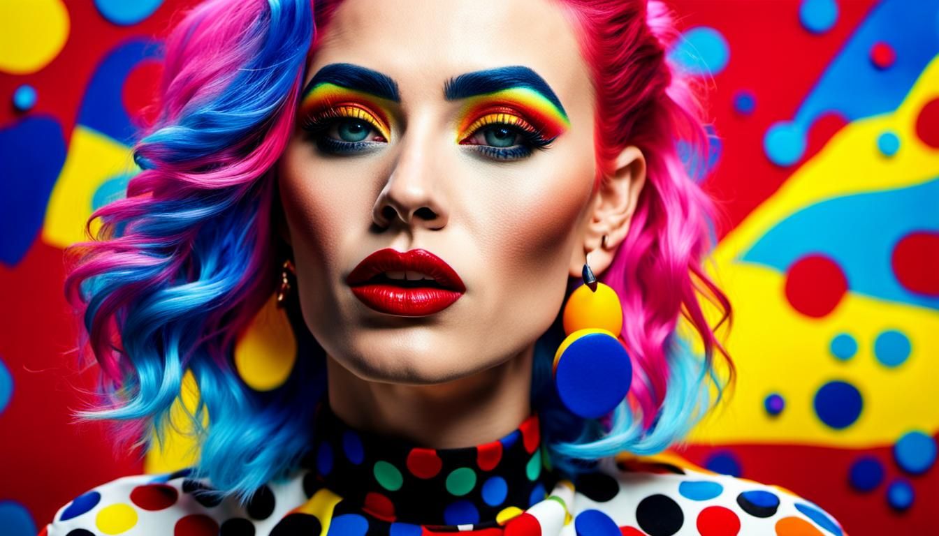 Vibrant Pop Art Portrait with Bold Makeup