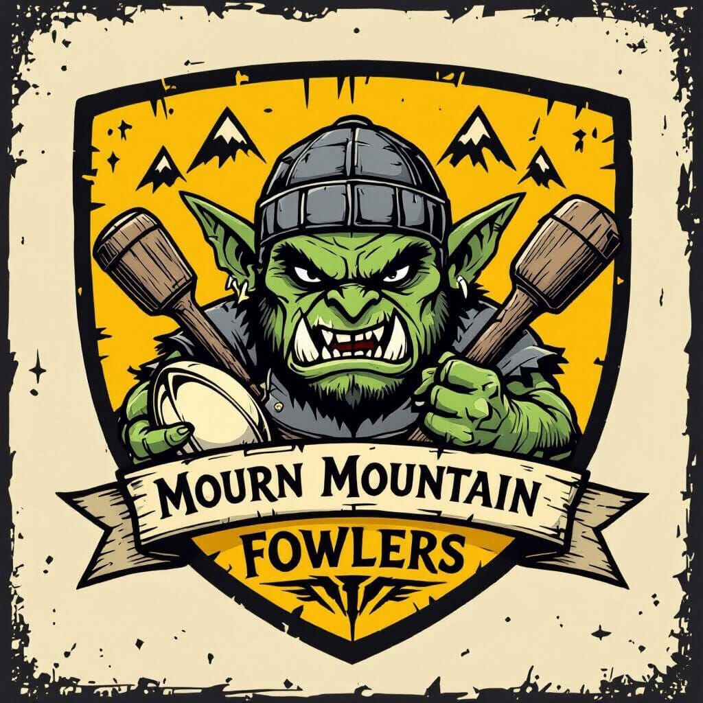 Goblin Rugby Team Badge: Mourn Mountain Fowlers