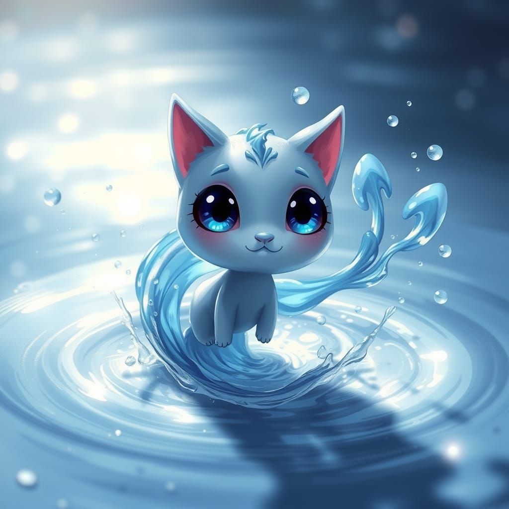 Water Sprite Ripple: Fluid Energy and Cute Charm