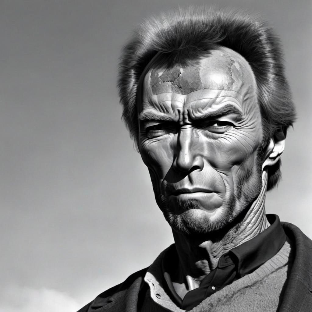 Stone Faced Man Portrait