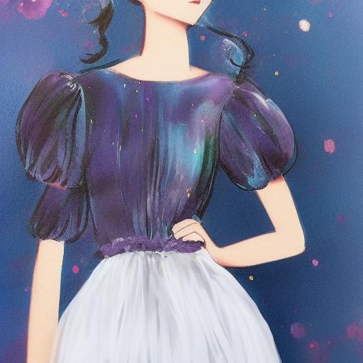 Anime Ballerina in Love, Expressionist Painting