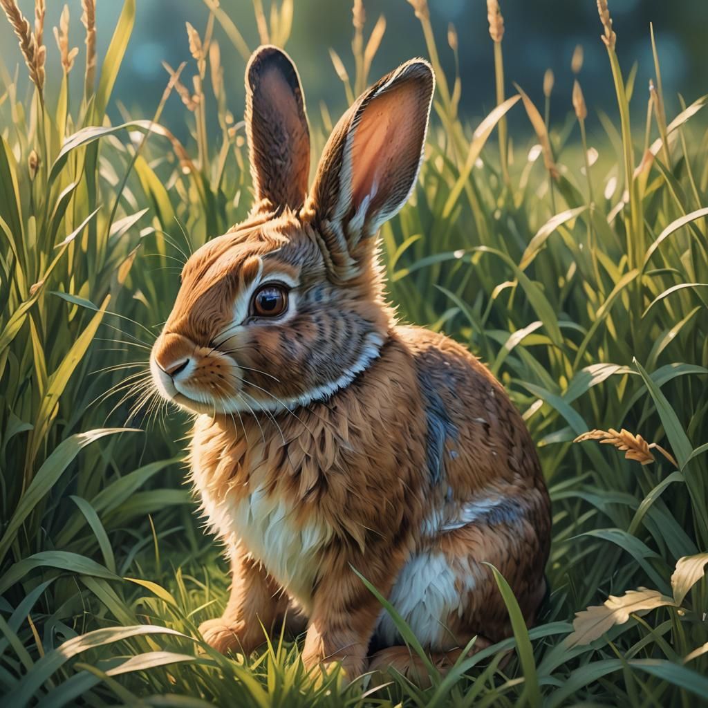 Cute Bunny in Whimsical Fantasy Art