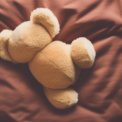 teddy bear on a bed