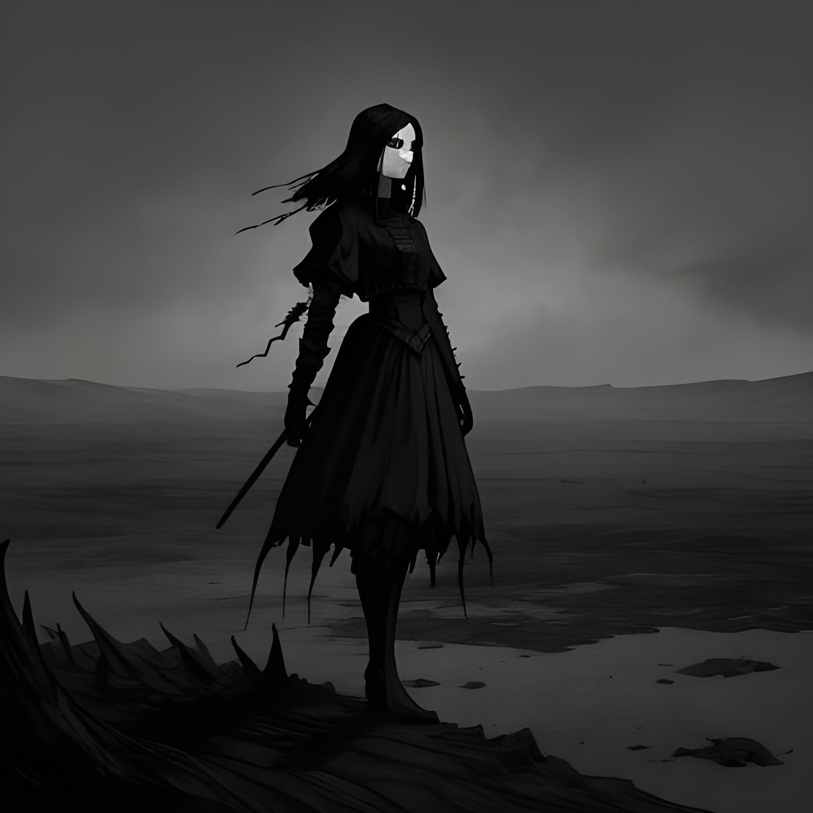 Abstract AI Image: Withered Heart, No Peace