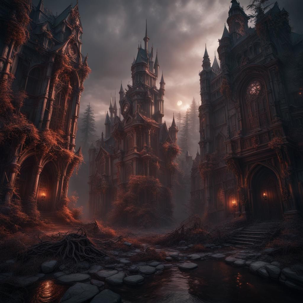 Fantastical Horror Concept Art in Deep Color