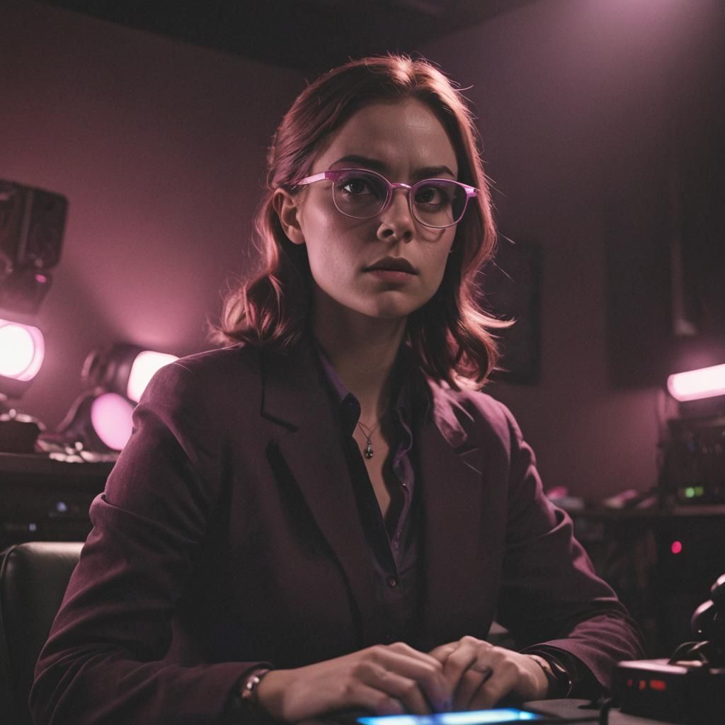 Intense Gamer in Moody Film Noir Style