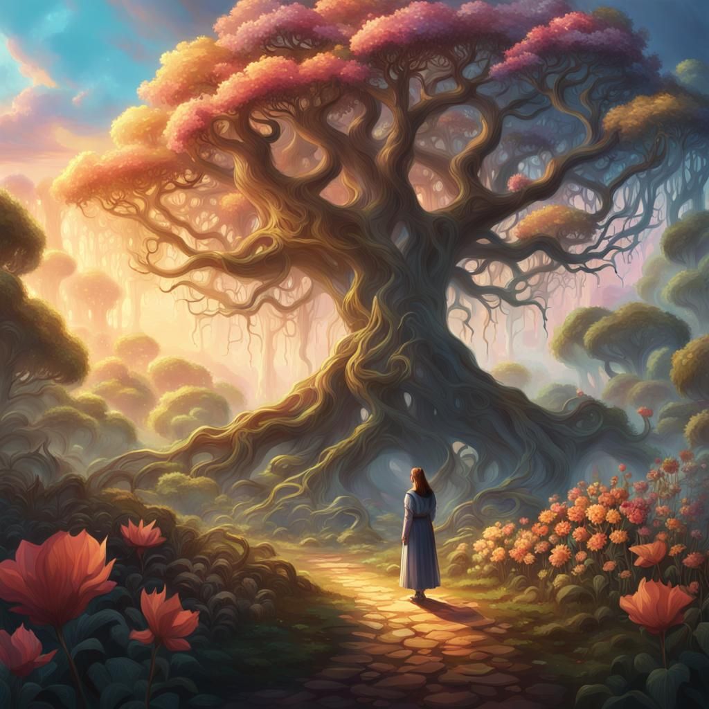 Mystical Garden Paradise: Fantasy Concept Art