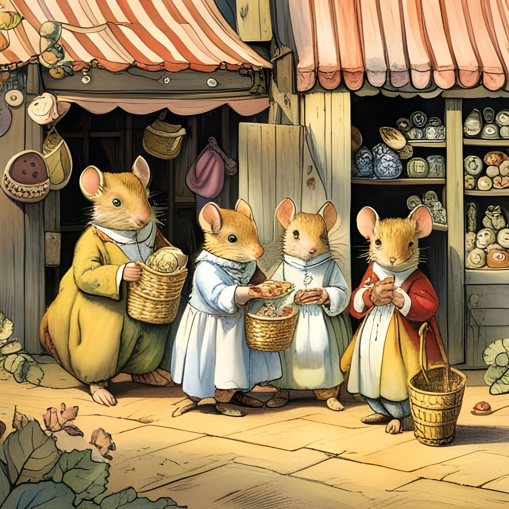 Mice at the Market: A Brambly Hedge Illustration
