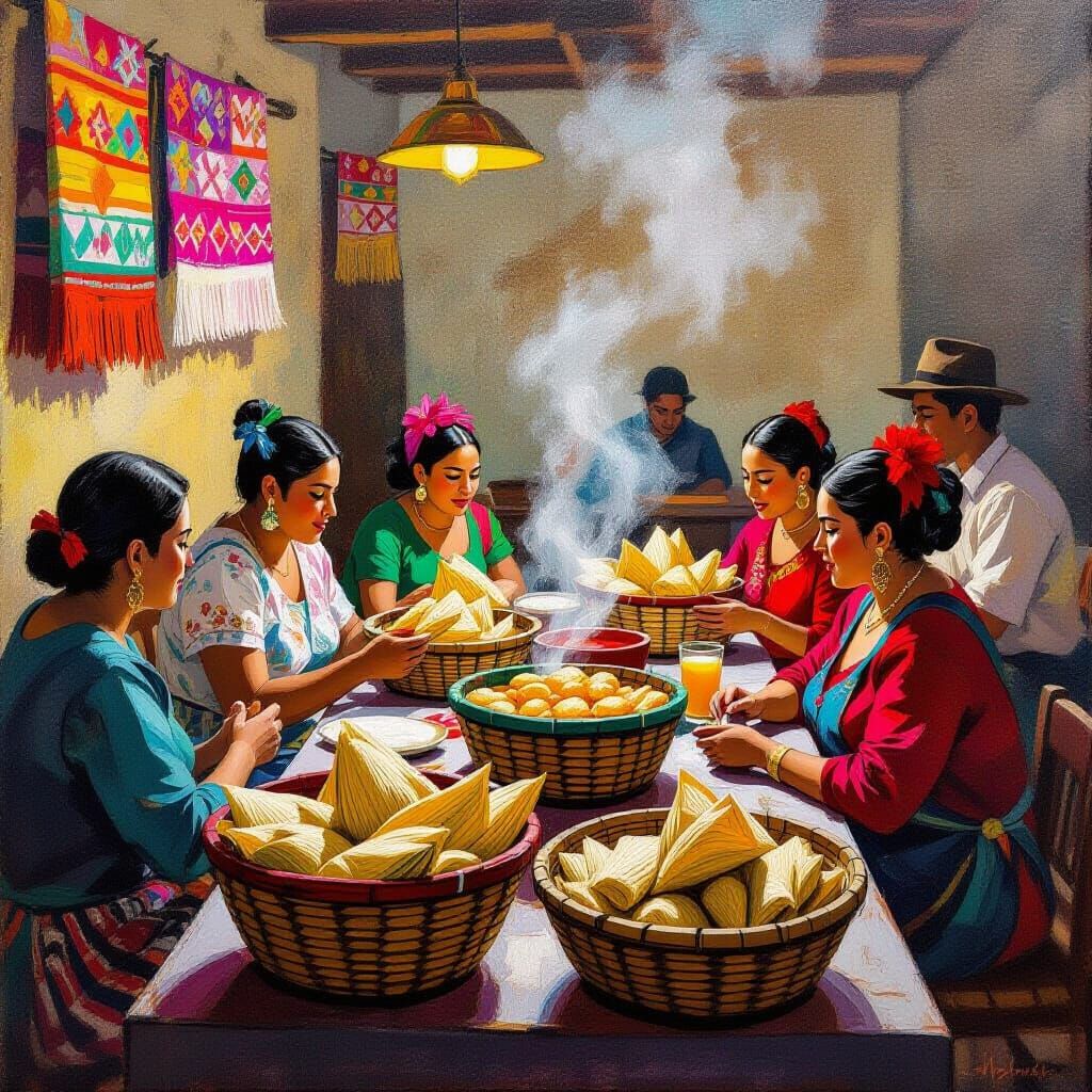 Tamale Counter Conversation in Rivera Style