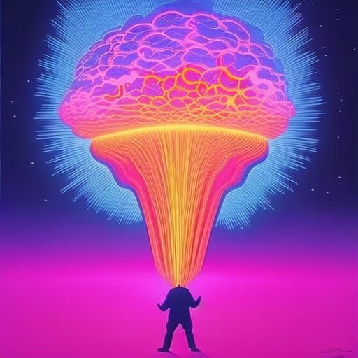 Exploding Head with Bioluminescent Fire