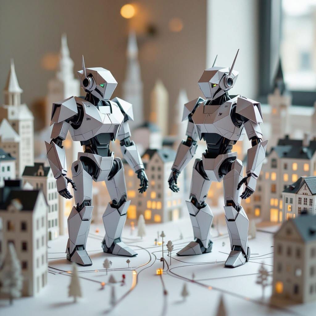 Origami Robots Visit Oslo in Futuristic Style