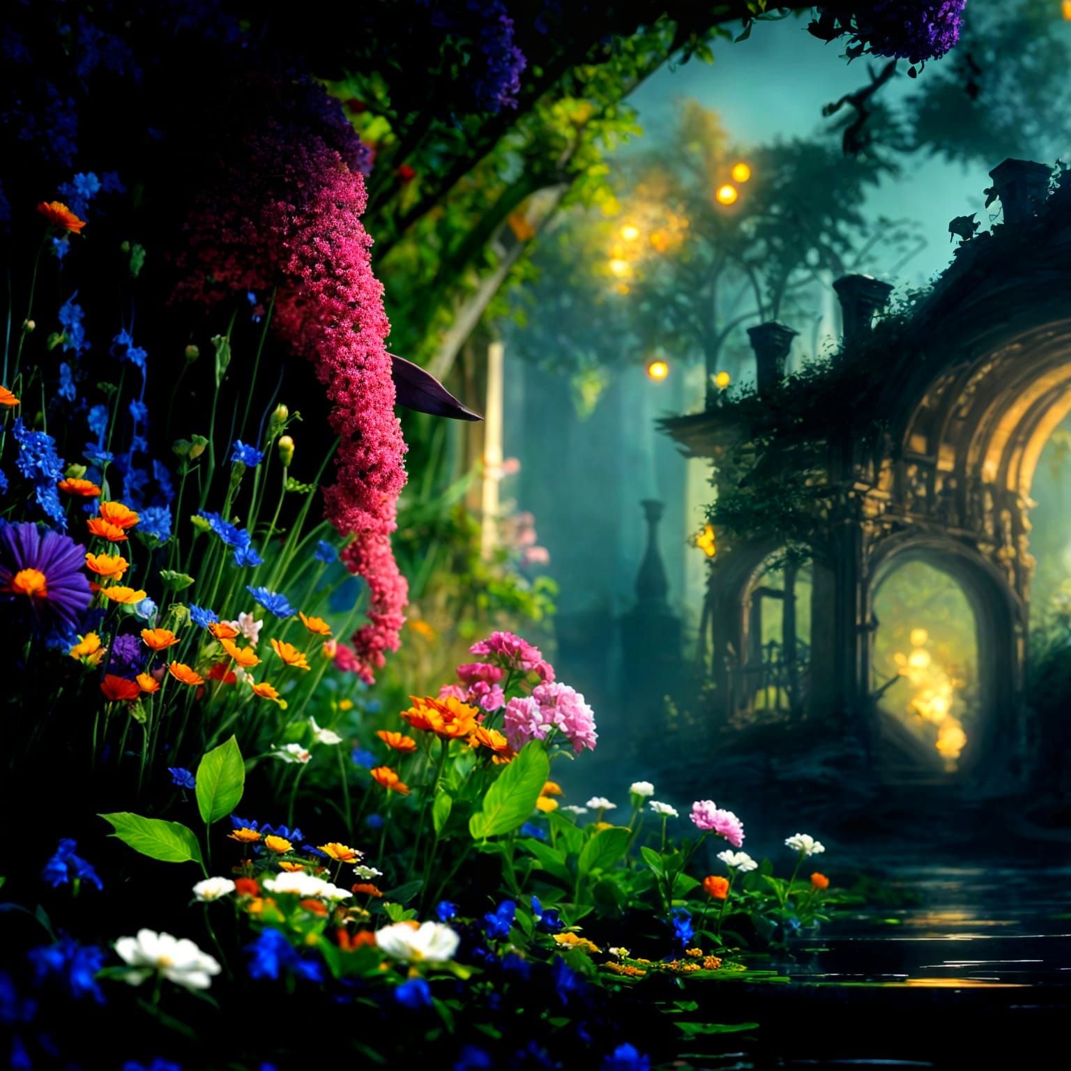 Flower garden, evolved from fungus