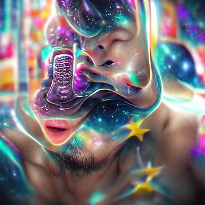Call Me: Cosmic Holographic Astral Illustration