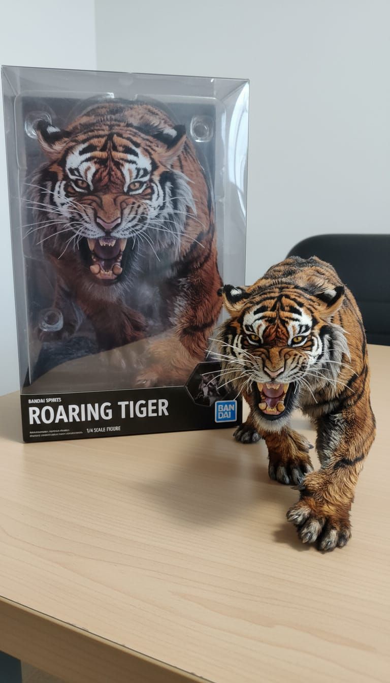 Tiger Figurine in BANDAI Toy Packaging