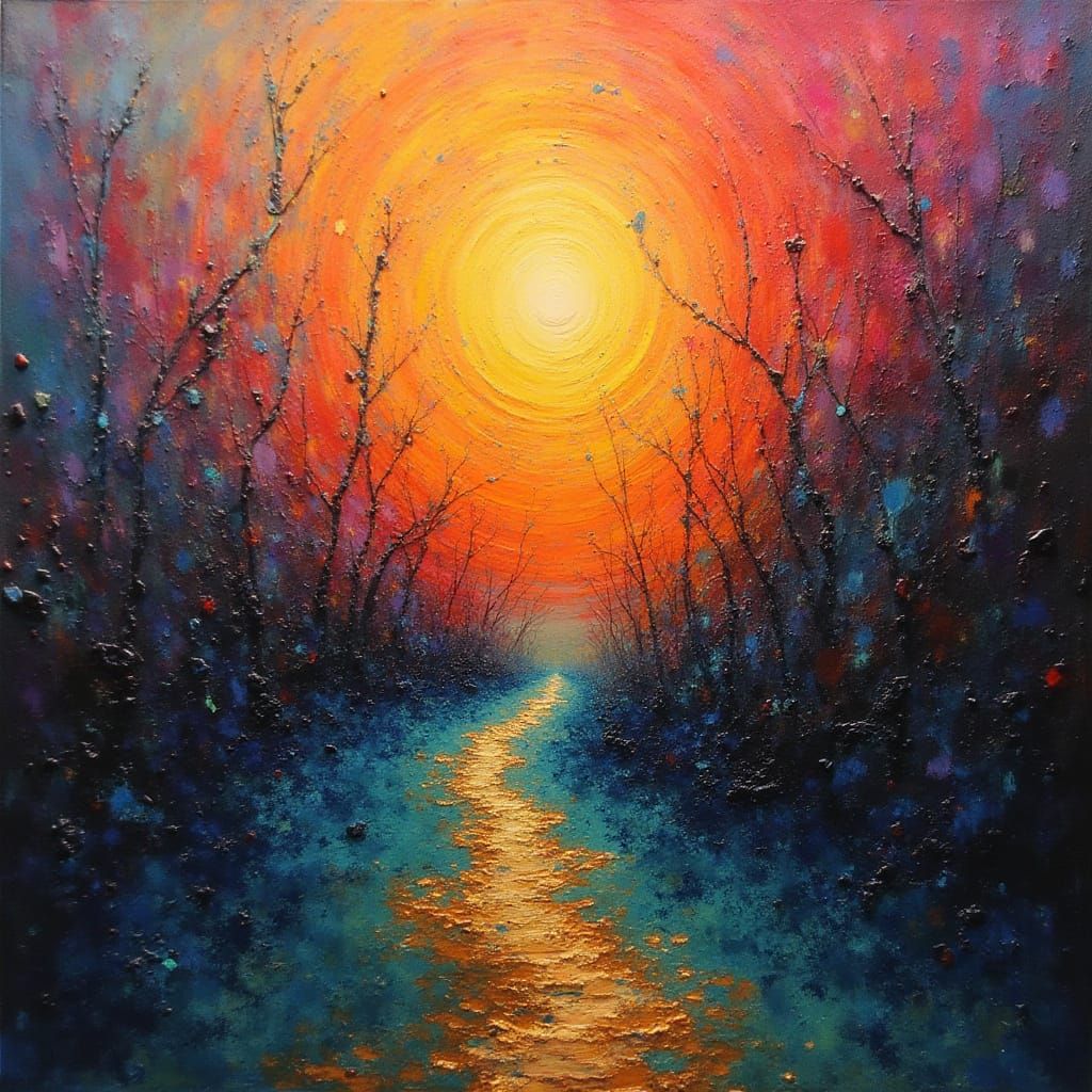 Vibrant Abstract Artwork with Ethereal, Expressive Colors