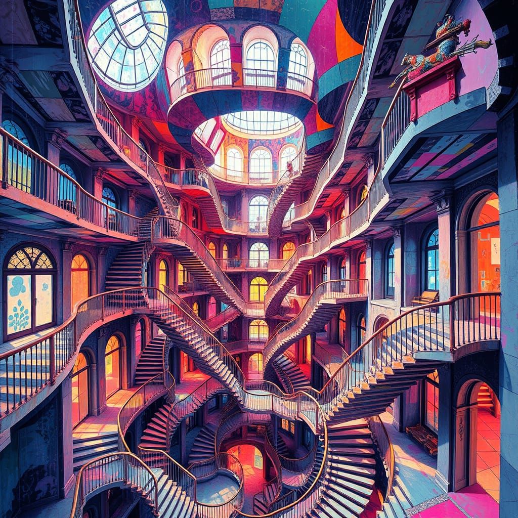 Impossible Architecture: M.C. Escher Optical Illusion