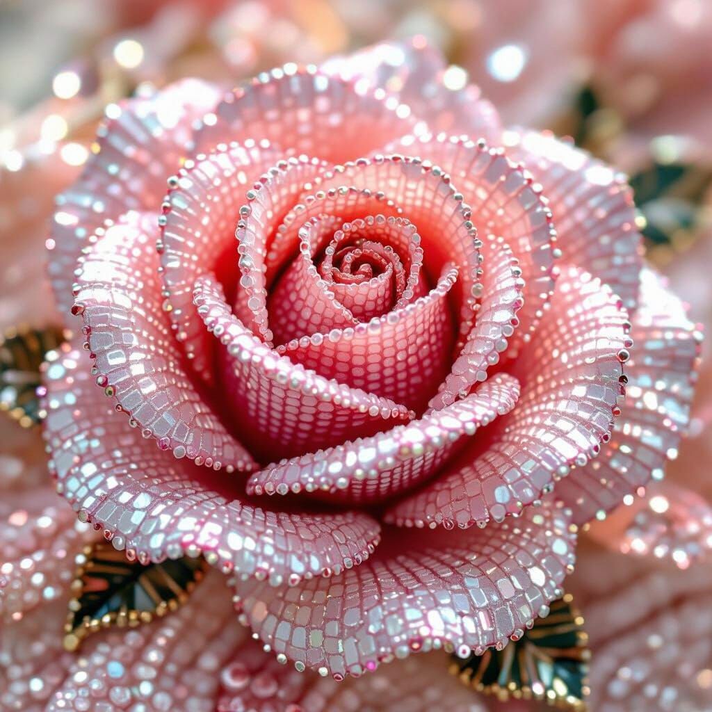 Beaded Rose Close-Up
