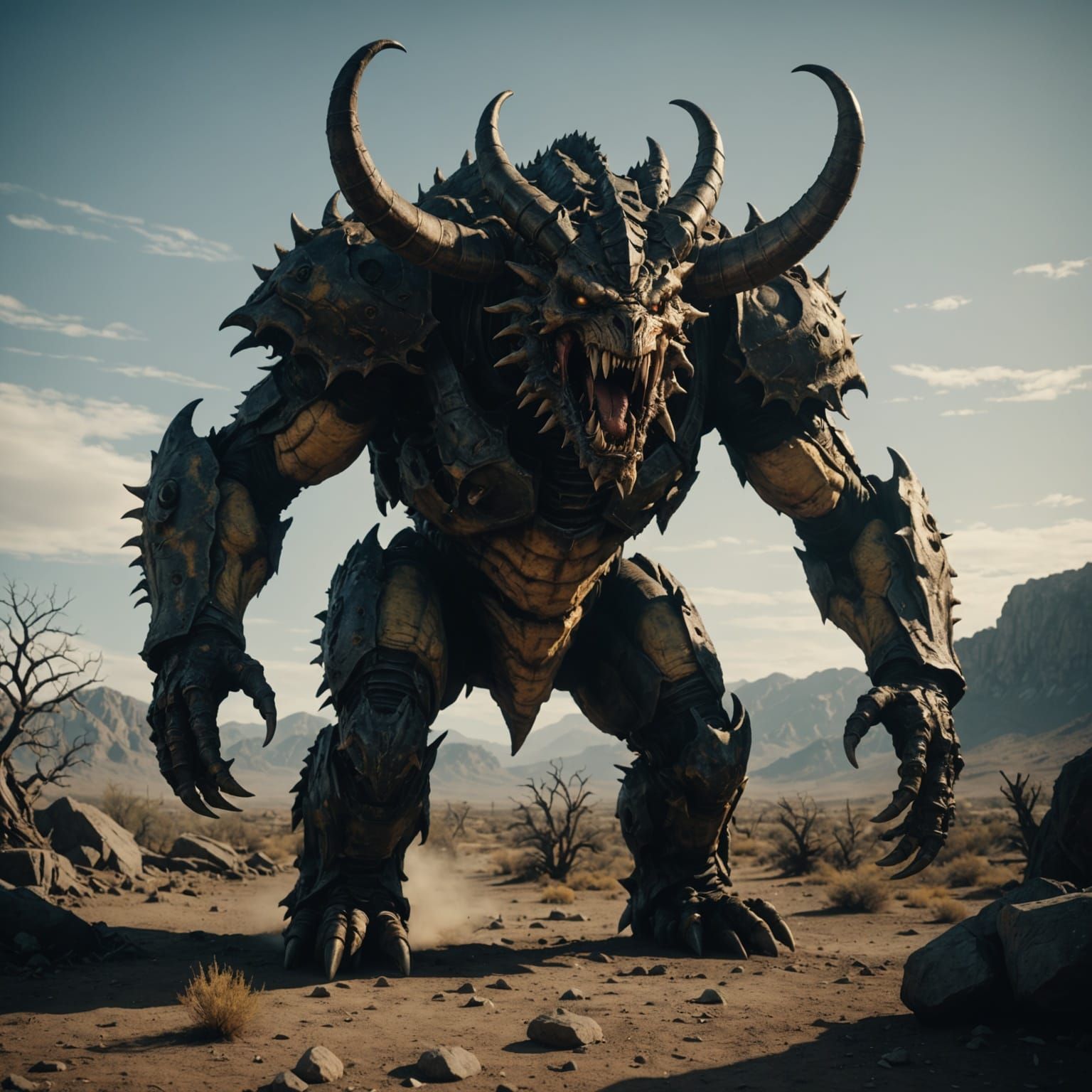 Epic Deathclaw Behemoth Hybrid in Cinematic Style