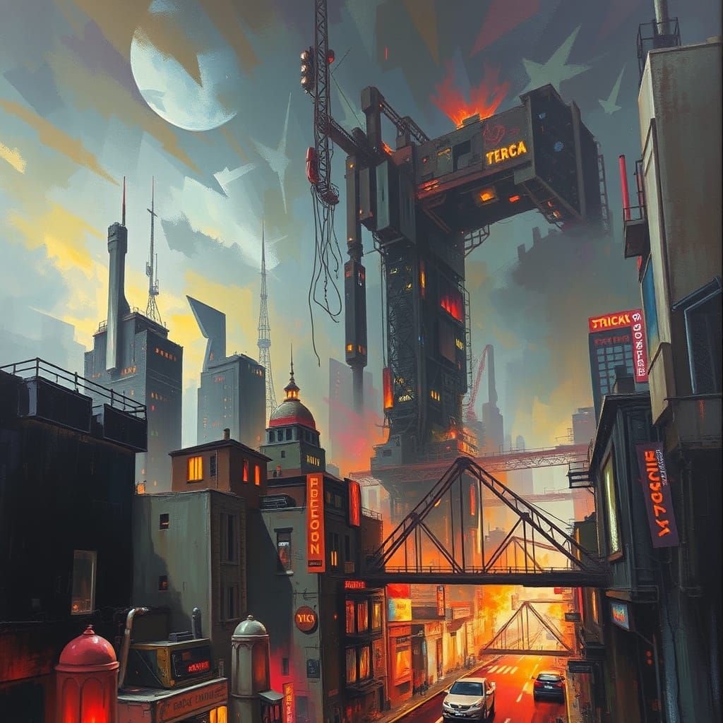 Cyberpunk Cityscape in a Futuristic Metropolis