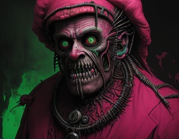 Grotesque Character in Nightmarish Surreal Landscape