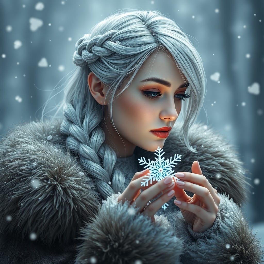 Ethereal Snow Queen in Frosty Blizzard