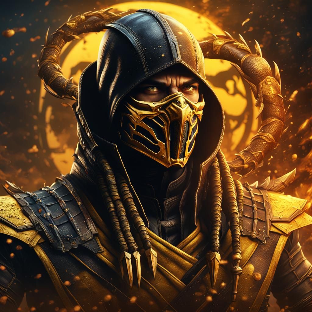 Scorpion from Mortal Kombat: Detailed Digital Painting