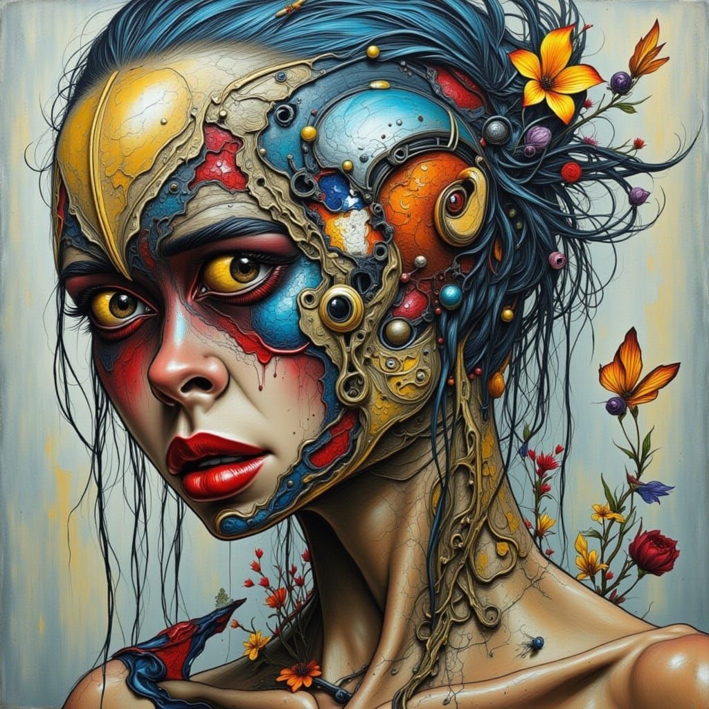 Surreal Anguish in Art Deco Style