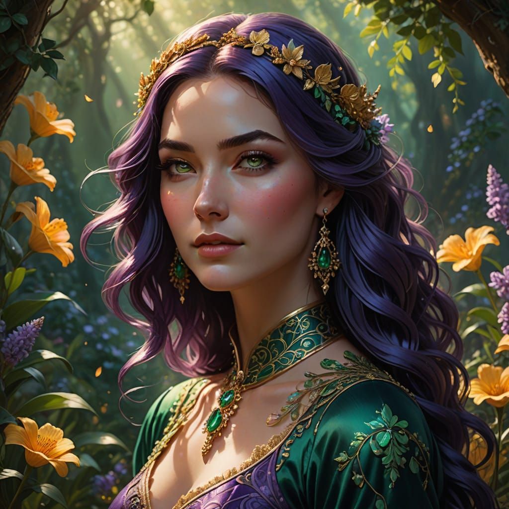 Ethereal Royal Beauty in Emerald Green