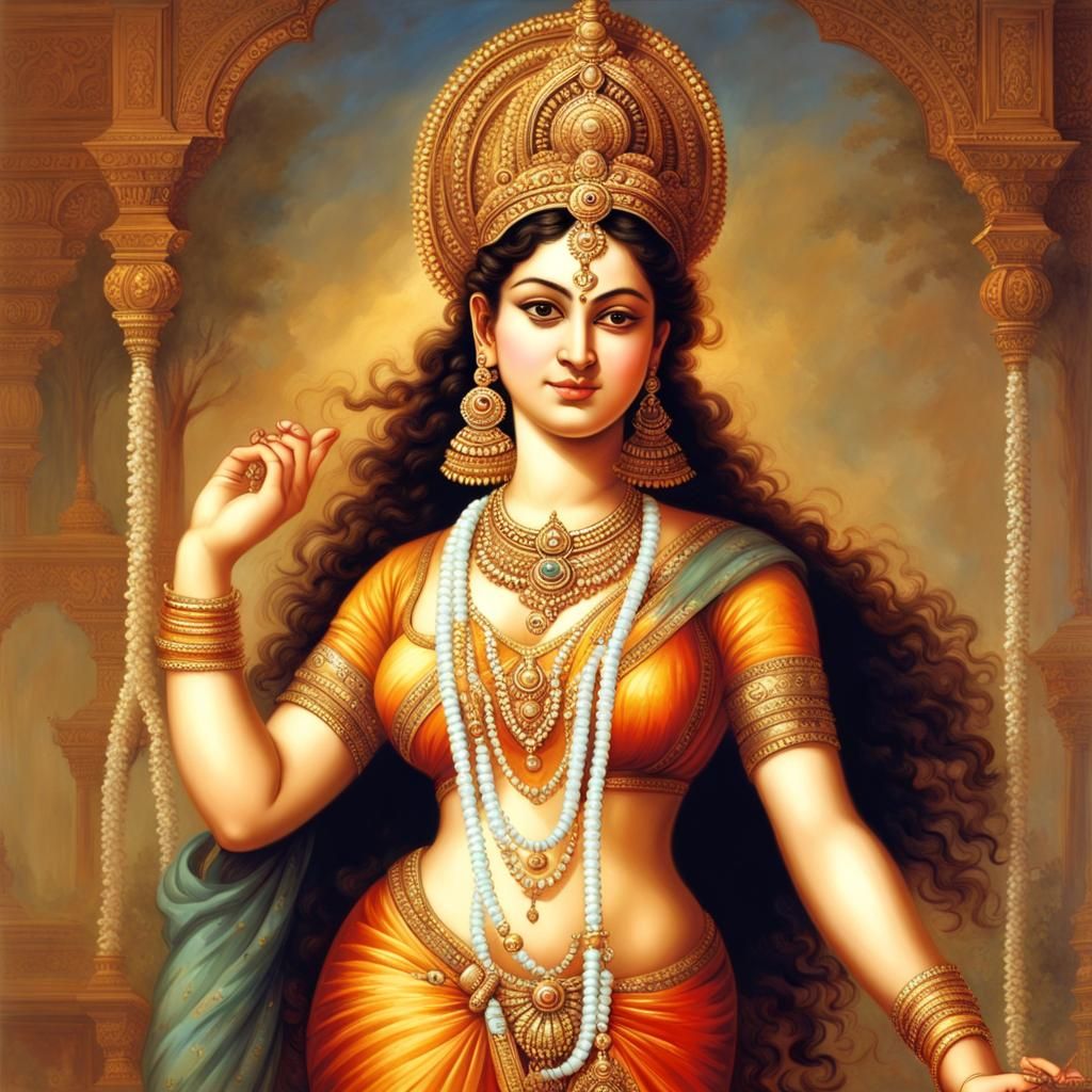Create Urvashi most prominent and most beautiful female women apsara celestial nymph expert in dancing Vedas mentioned i...