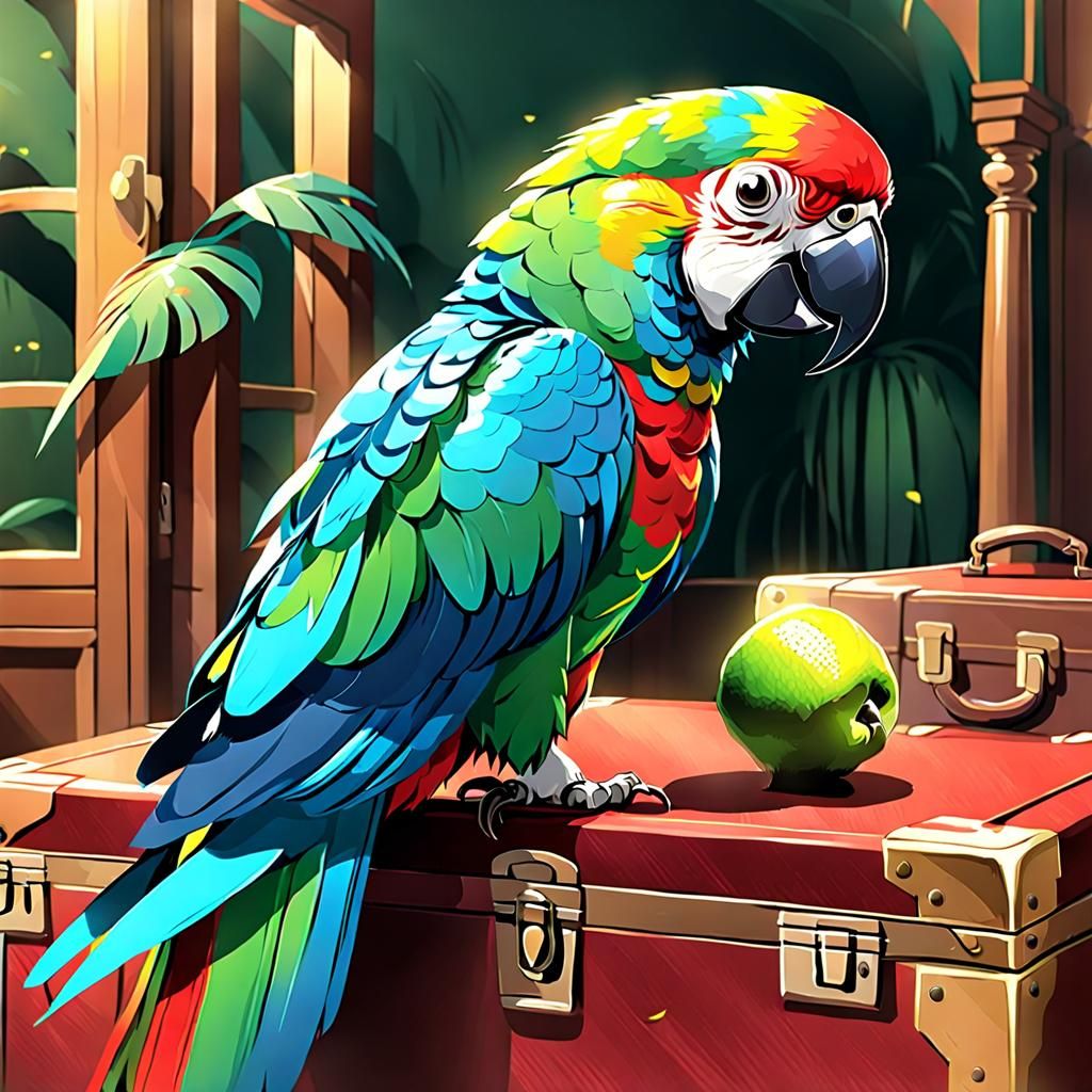 Anime Parrot on Suitcase: Perjured Parrot Case