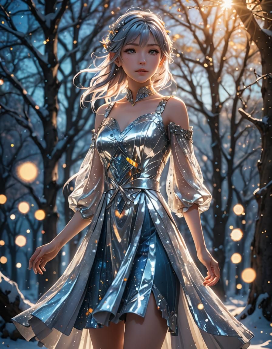 Anime Style Portrait in Silver Hour