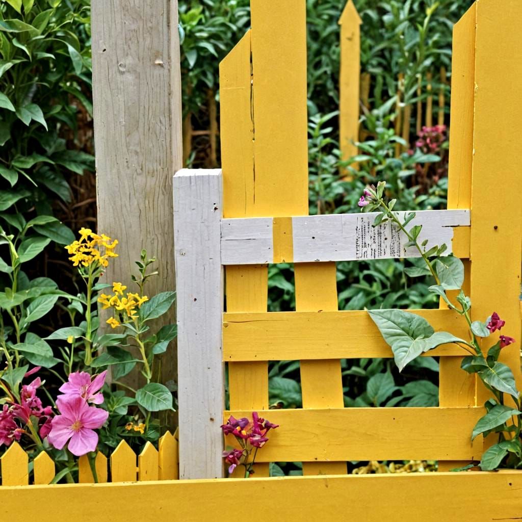 Abstract Woven Paper Fence and Garden