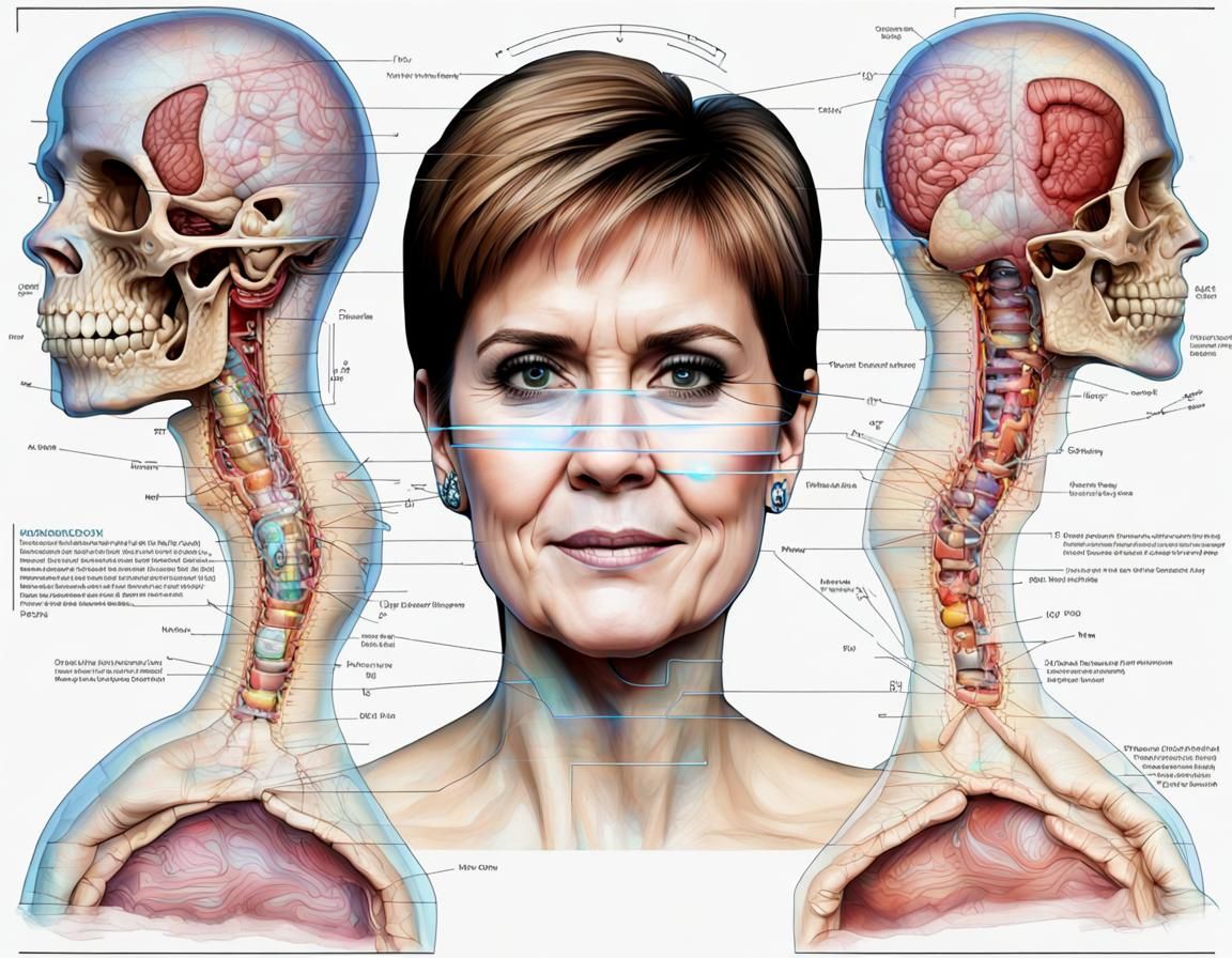 Holographic Diagram: Nicola Sturgeon in Barbados, 8K HD