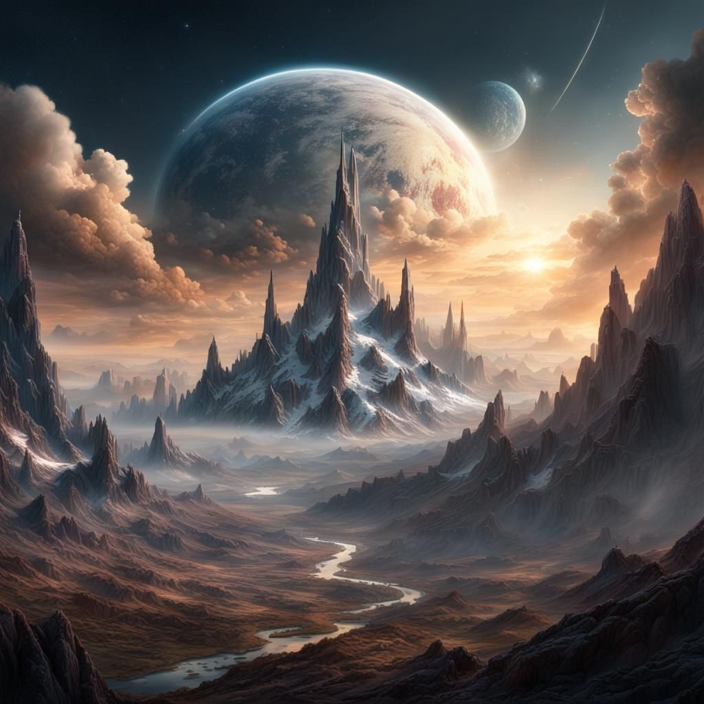 Cosmic Fantasy Summit in Digital Matte Painting