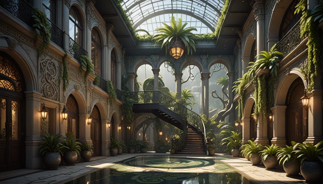 Hidden City Square With Sun-Wheel Layout and Bioluminescent ...