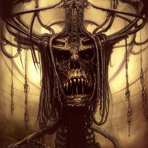 Gashadokuro Portrait in Detailed Matte Painting Style