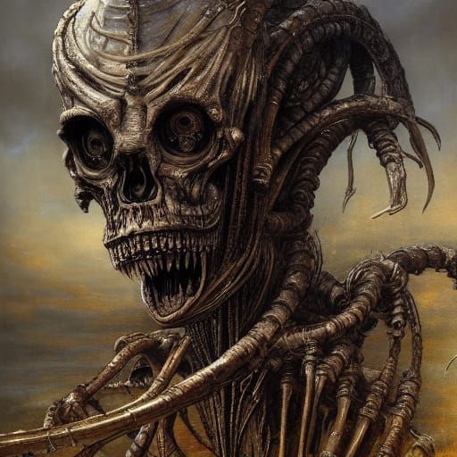 Gashadokuro Portrait in Gothic Horror Style