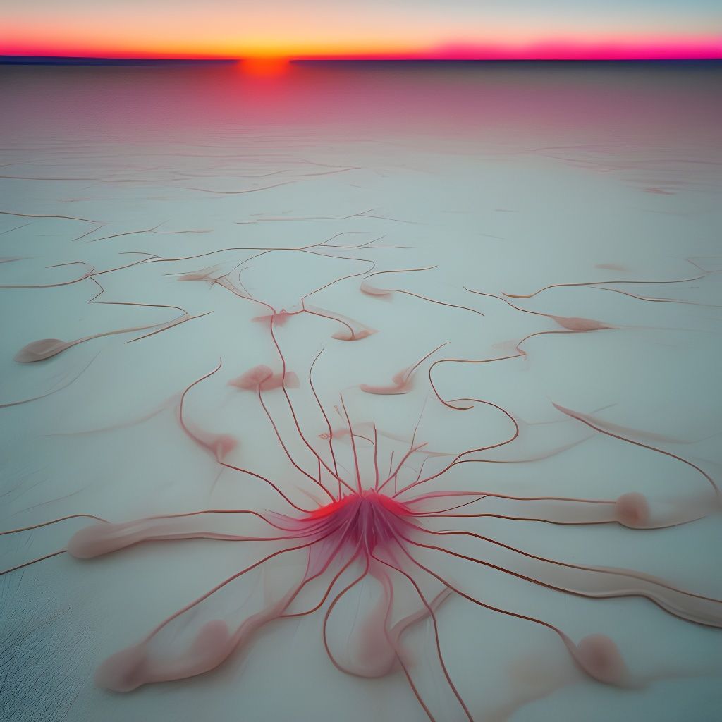 Bolivian Salt Desert Sunrise with Jellyfish