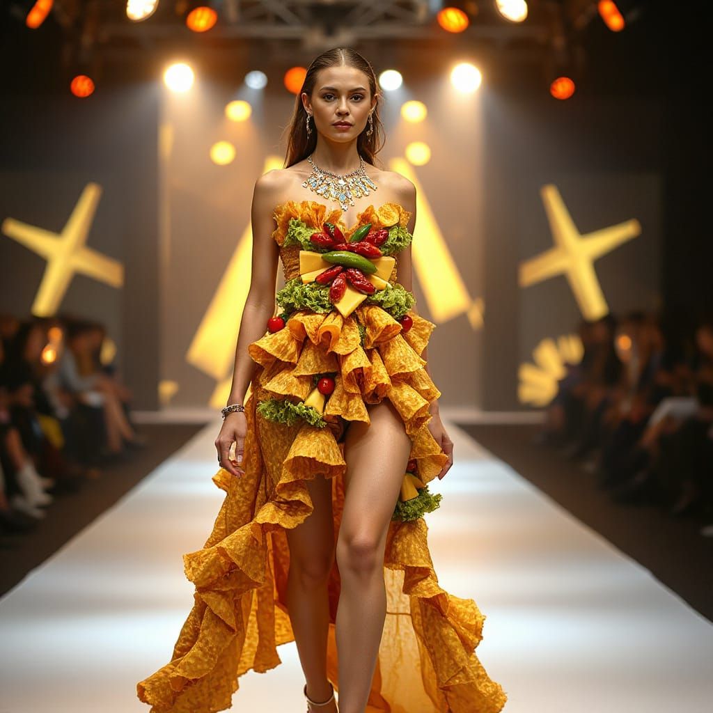 Taco Dress: High Fashion Runway Editorial