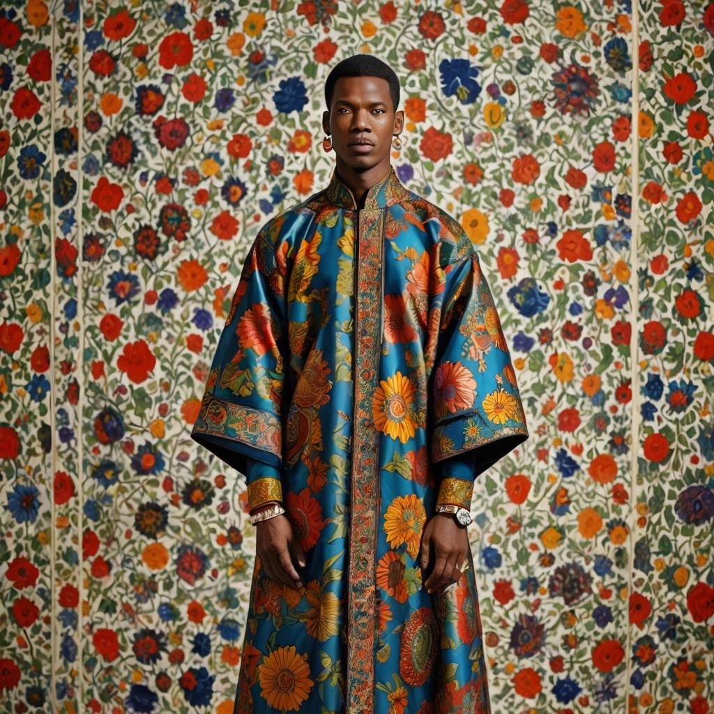 Moroccan Caftan Dresses with African Fabric on Mannequin