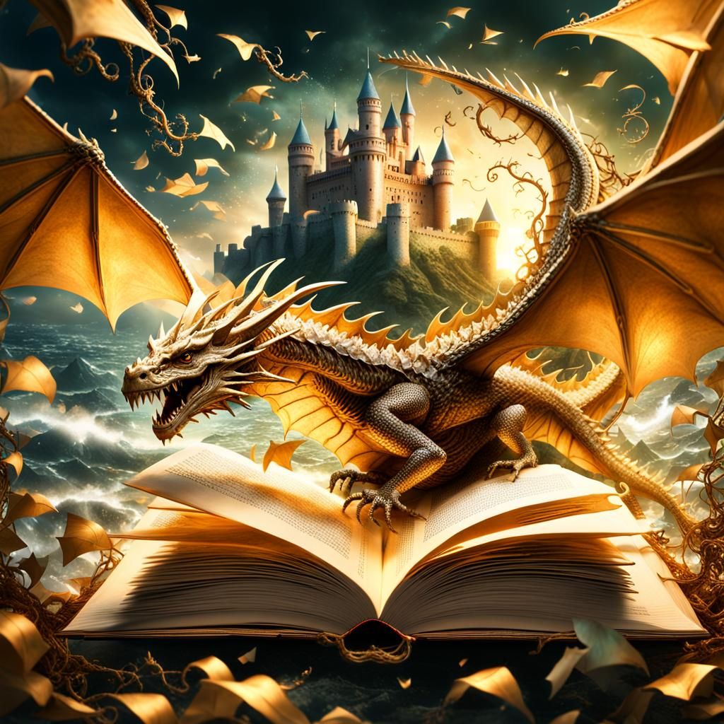 Ethereal Fantasy Landscape Emerges from Book