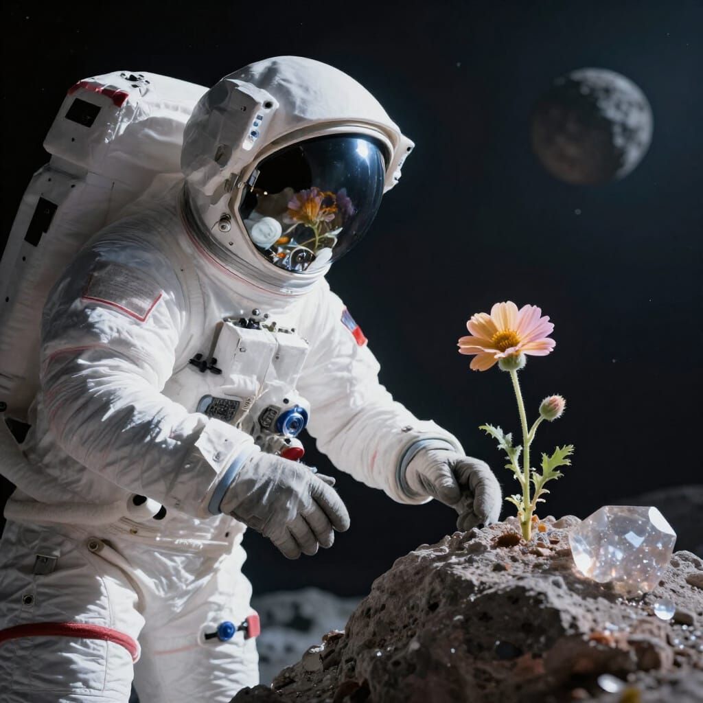 Astronaut Discovers Blooming Flower on Crystalline Asteroid ...