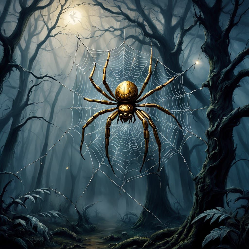 A sinister atmosphere pervades an eerie forest shrouded in t...