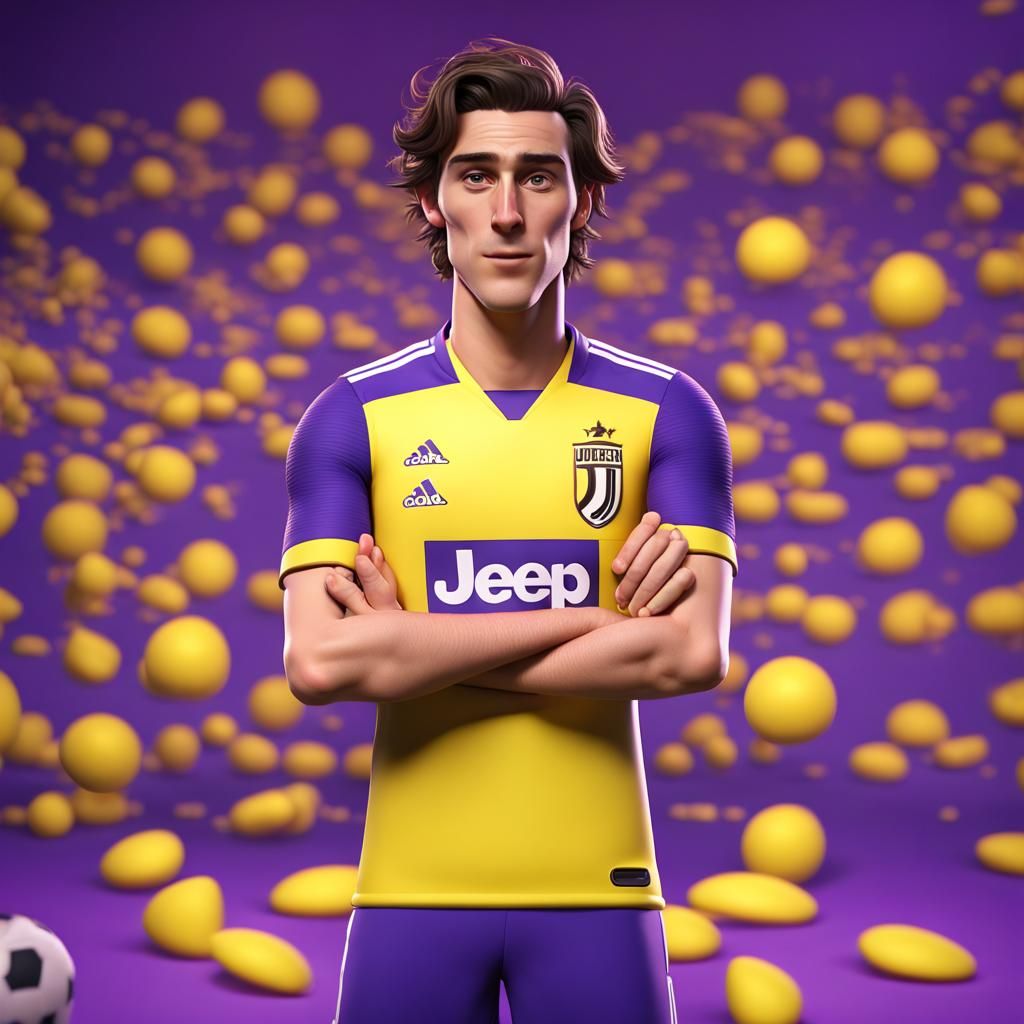 Federico Chiesa as Simpson Character: 3D Digital Art