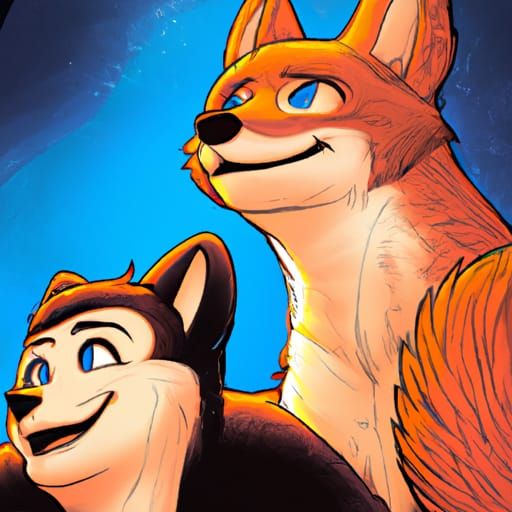Furry Character in Comic Book Style Art