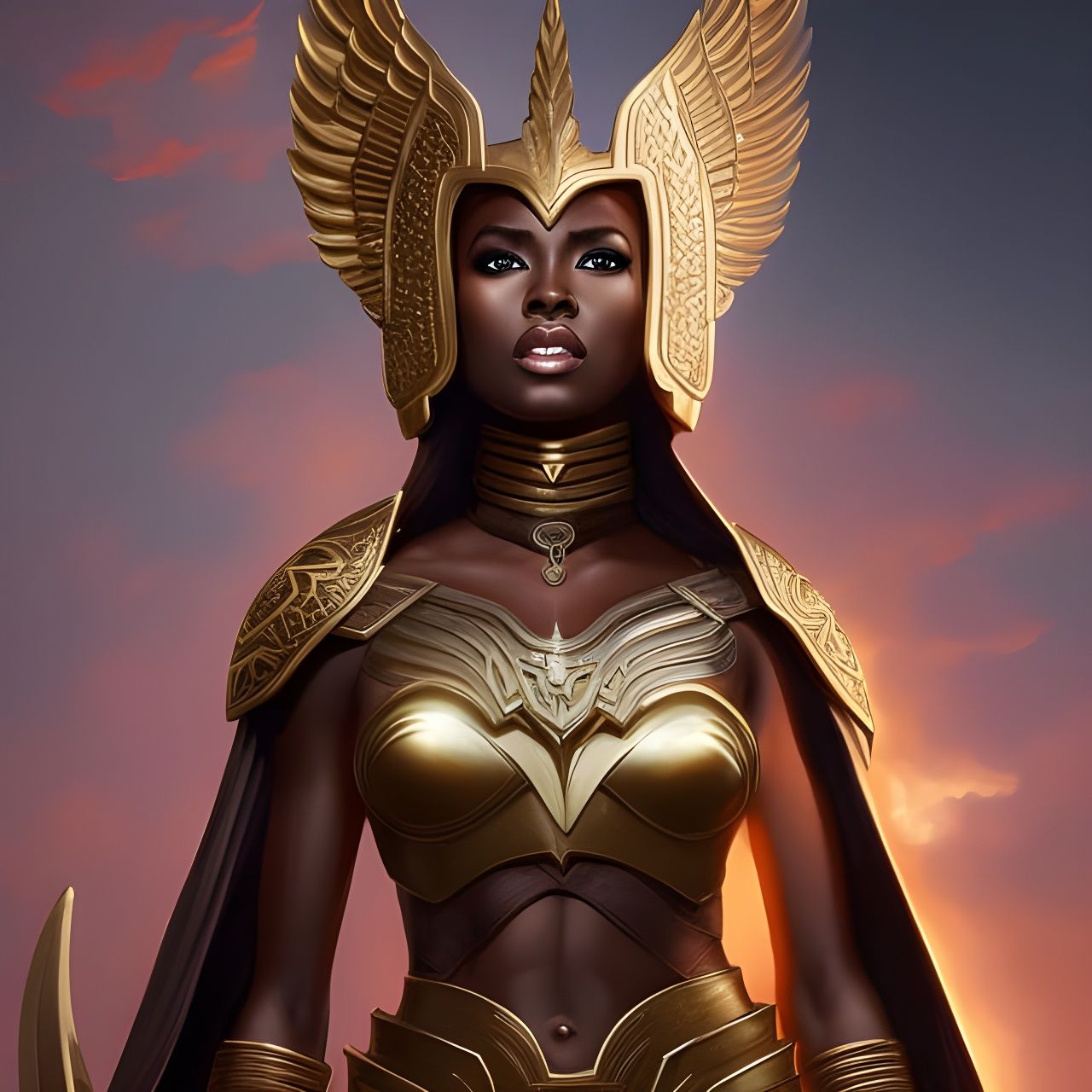 Black Athena: African Goddess in Bronze Armor