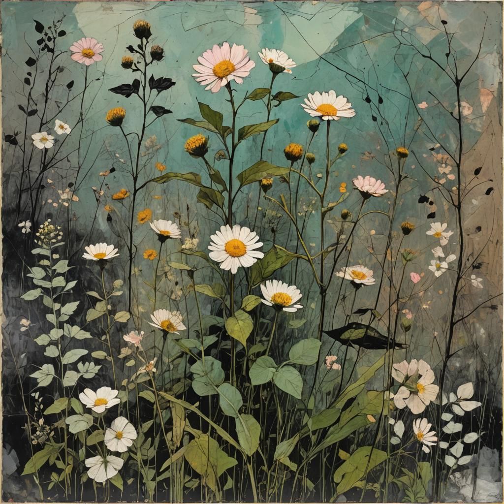 Botanical Flora in Comic Noir Expressionism